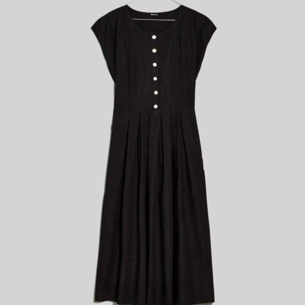 Madewell Poplin Button Front Midi Dress - Size Large